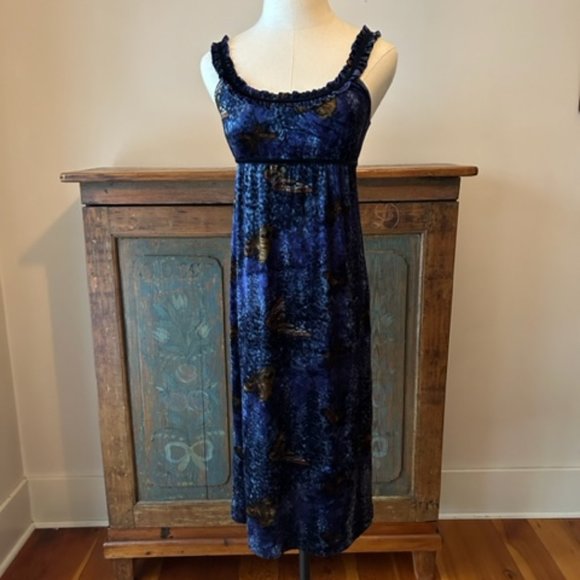Betsey Johnson Dresses Vintage Crushed Velvet Butterflies Velvet